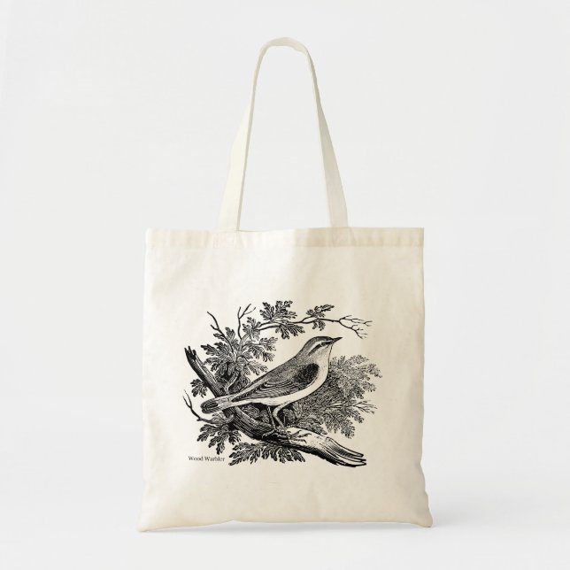 Bird Engravings  - a Wood Warbler Tote Bag (Front)