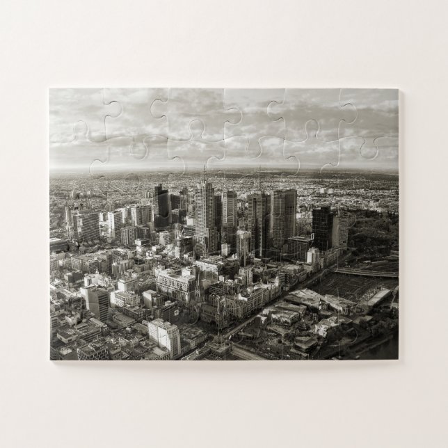 Bird Eye View of Melbourne City Jigsaw Puzzle (Horizontal)