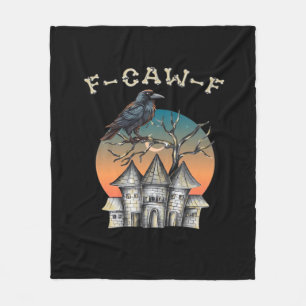 Bird F-Caw-F Funny Crow Raven Fleece Blanket