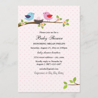 Bird Family Baby Shower Invitation