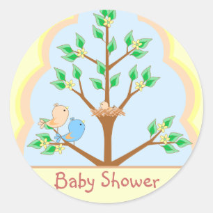 Bird Family Baby Shower Sticker