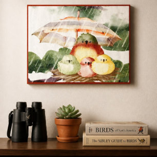 Bird Family   Shelter from the Storm Canvas Print