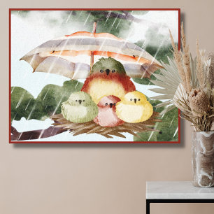 Bird Family   Shelter from the Storm Canvas Print