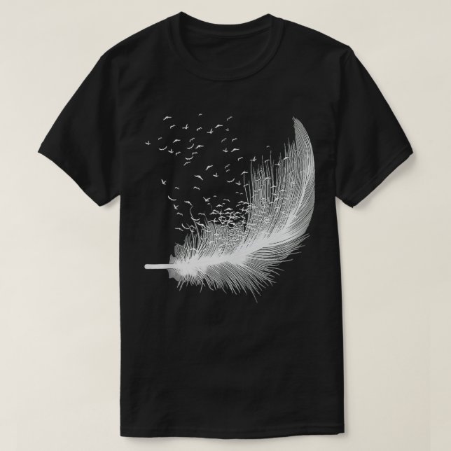 Bird Feather Silhouette Image Birdwatcher Birdwatc T-Shirt (Design Front)