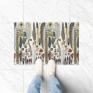 Bird Feather Wildlife Antique Feathers Art Nouveau Doormat