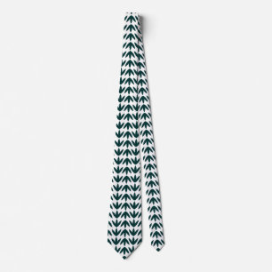 Bird Feet Pattern - Dark Green on White Tie
