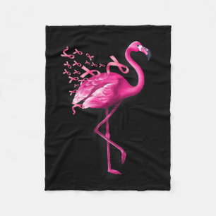 Bird Flamingo Breast Cancer Awareness Fleece Blanket