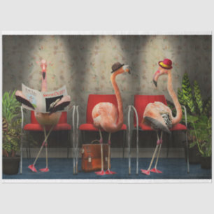 Bird - Flamingo - Wading room Tissue Paper