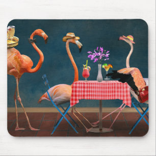 Bird - Flamingo - Wading tables Mouse Mat