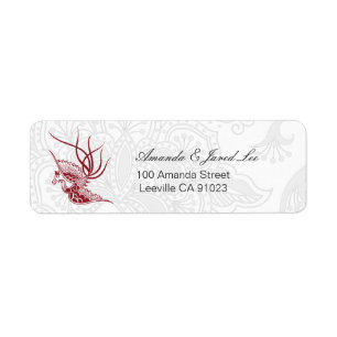 Bird & Floral Wedding Address Labels
