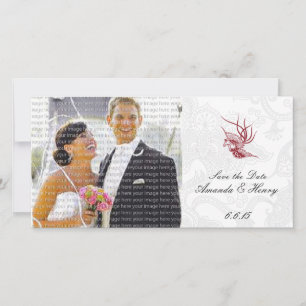Bird & Floral Wedding Save the Date Photo Cards