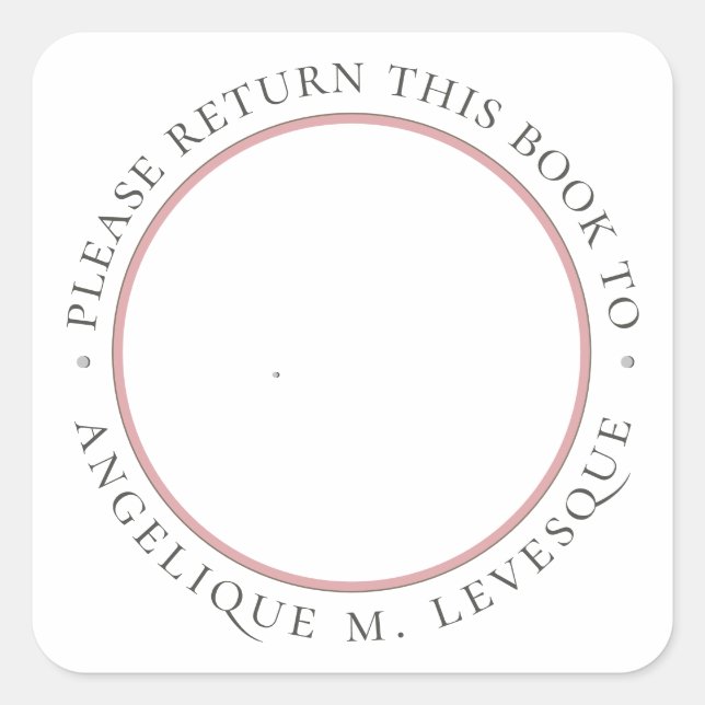 Bird Flower Book Custom Bookplate Personalised     Square Sticker (Front)