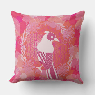 Bird flower of life cushion