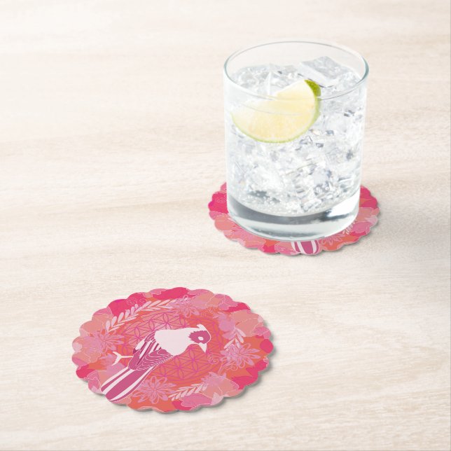 Bird flower of life paper coaster (Insitu)