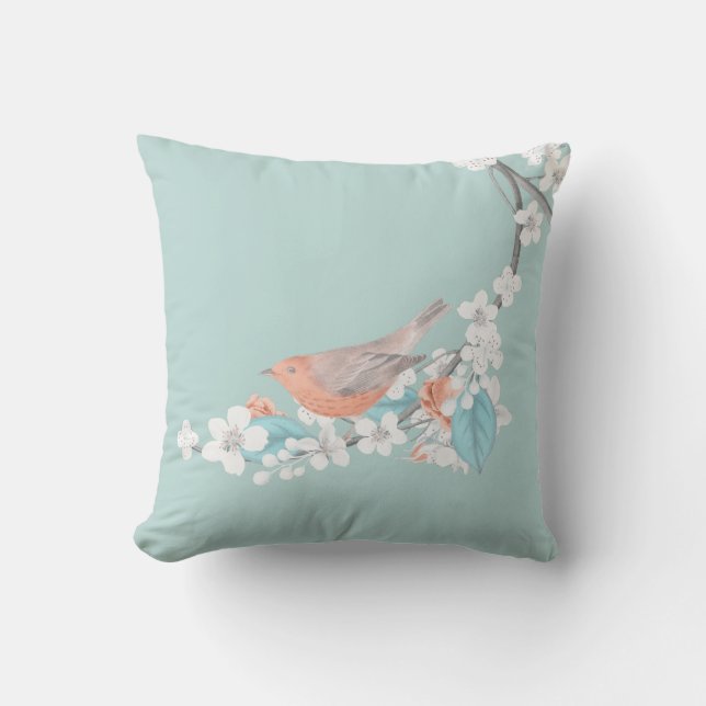 Bird & Flowers Cushion (Front)