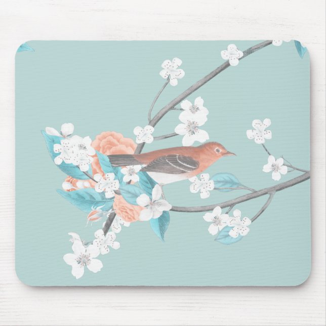 Bird & Flowers Mouse Mat (Front)