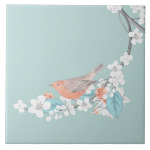 Bird & Flowers Tile