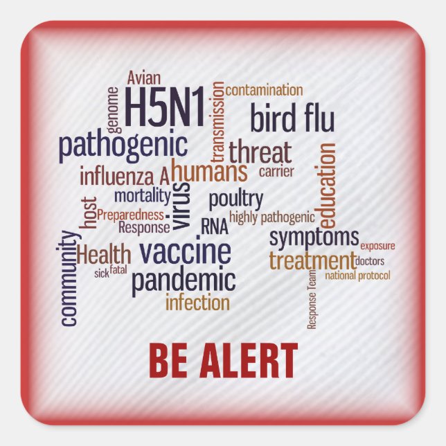 Bird Flu Awareness Feather Name Gift Tag Bookplate (Front)