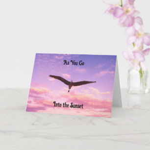 Bird Flying in Sunset Retirement Card