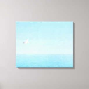 Bird Flying over Ocean in Hawaii Canvas Print