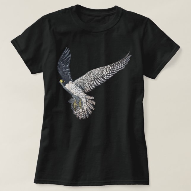 Bird Flying Peregrine Falcon T-Shirt (Design Front)
