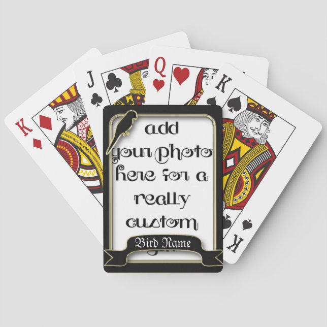 Bird Frame Keepsake Photo Template Playing Cards (Back)