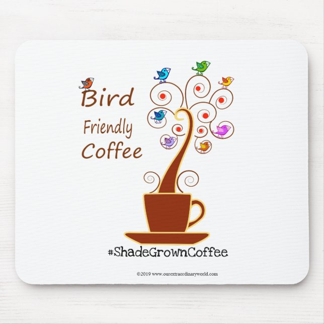 Bird Friendly Coffee Mouse Mat (Front)