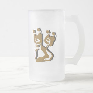 Bird Frosted Glass Beer Mug
