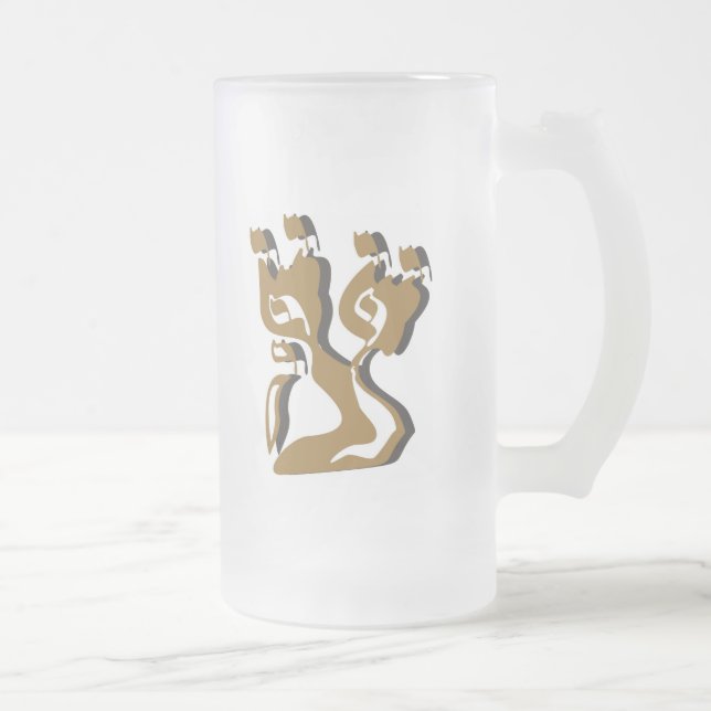 Bird Frosted Glass Beer Mug (Right)