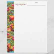Bird fruit personalised recipe letterhead