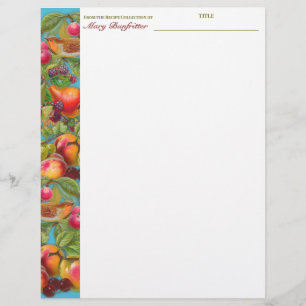 Bird fruit personalised recipe letterhead