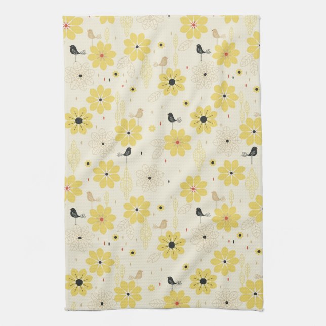 Bird Garden Tea Towel (Vertical)