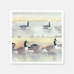 Bird Geese Watercolor Country Rustic Paper Napkins