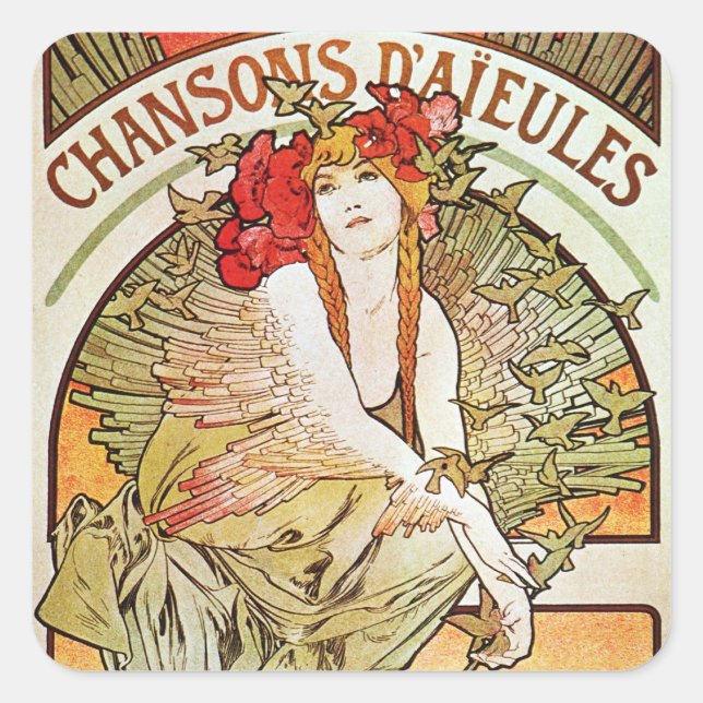 Bird Goddess Square Sticker (Front)