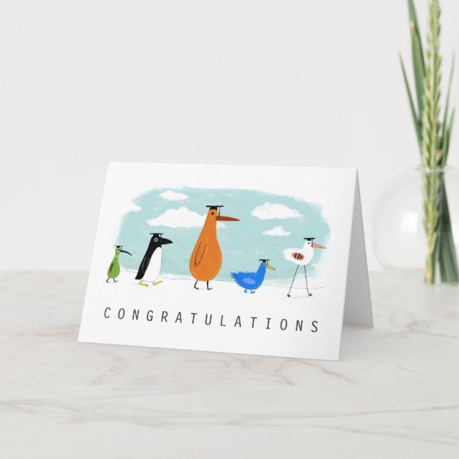 Bird Grads Congratulations Graduation Congrats Card (Front)
