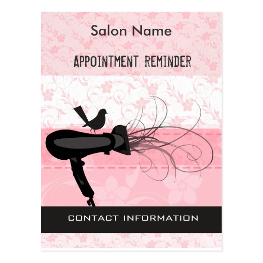 Bird Hair Stylist Beauty Salon Appointment Postcard Zazzle Co Uk