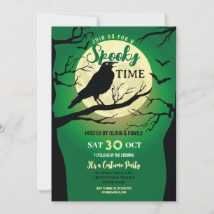 Bird Halloween Crow Spooky Haunted Party Invitation