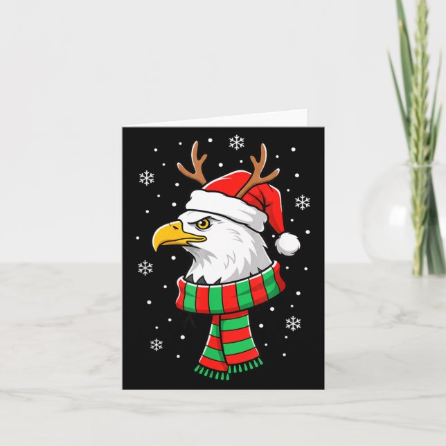 Bird Holiday, Santa Hat, Reindeer Antlers &amp; Fe Card (Front)