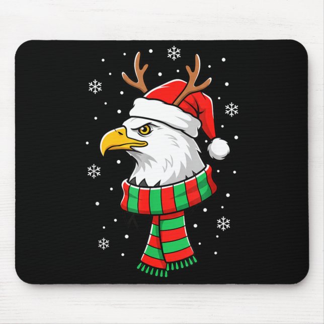 Bird Holiday, Santa Hat, Reindeer Antlers &amp; Fe Mouse Mat (Front)