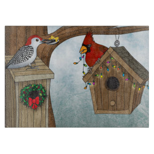 Bird House Holiday Cutting Board