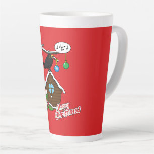Bird House Merry Christmas Latte Mug