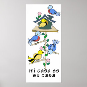 Bird Houses My House is Your House - Spanish Poster