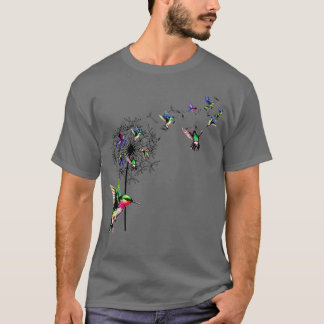 Bird Hummingbird Dandelion FlowersFor Women Men  T-Shirt