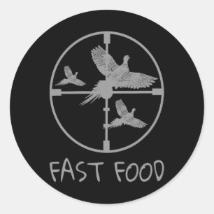 Bird Hunting Funny Hunter Fast Food Pheasant Classic Round Sticker
