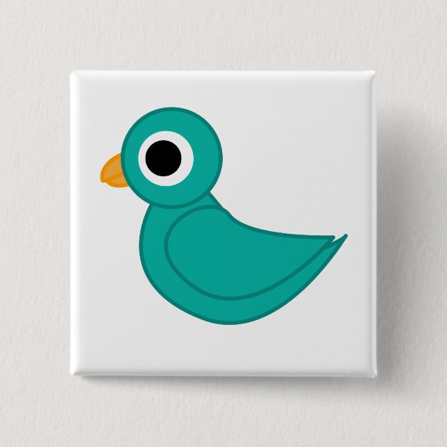 Bird Illustration 15 Cm Square Badge (Front)