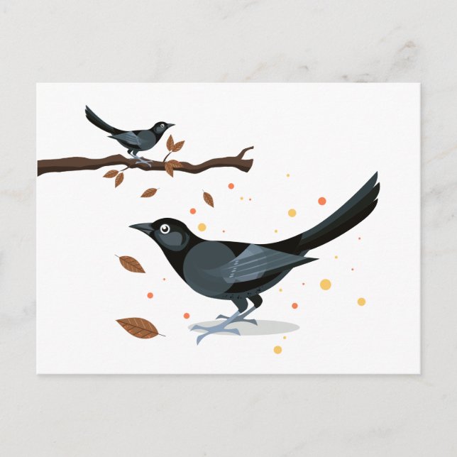 Bird illustration - Autumn colours Postcard (Front)