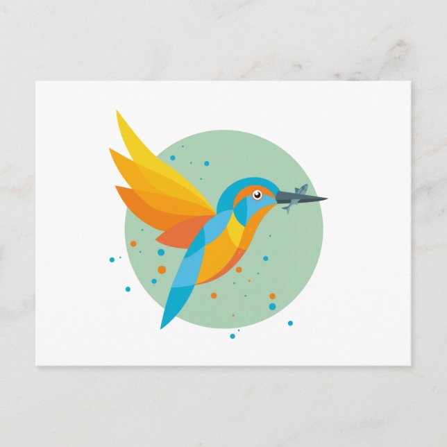 Bird illustration - Kingfisher Postcard (Front)