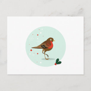 Bird illustration - Winter colours Postcard