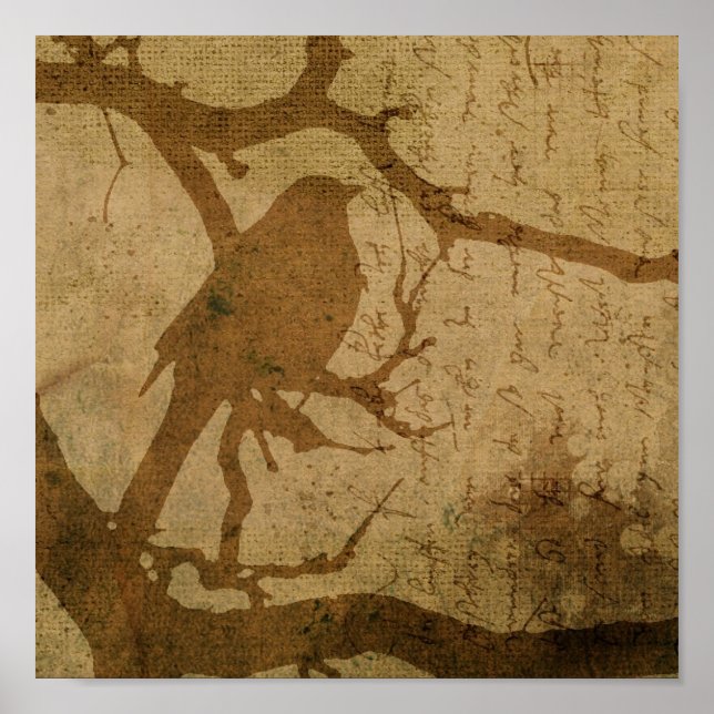 Bird in A Branch Poster (Front)