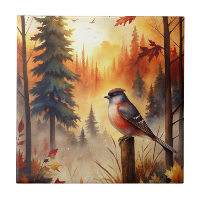 Bird in Autumn Tile (Front)